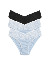 Mid Waist Bikini Bundle Of 3 - (Black, 2 Sky Blue)