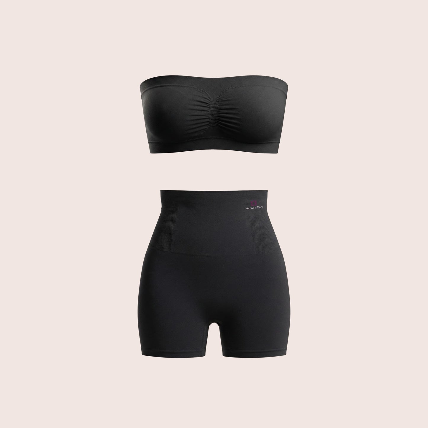Munns & Mars Bundle of Seamless Non-Padded Tube Bra And Tummy & Thigh Shorts