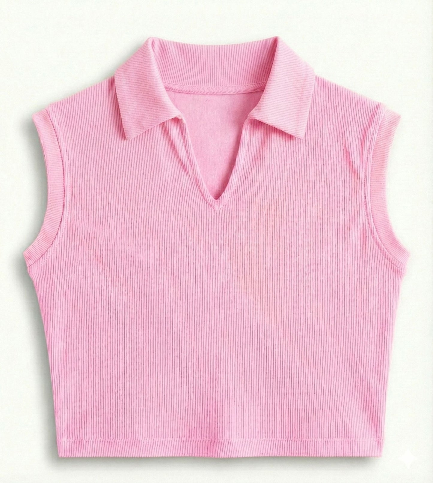 Munns & Mars Casual Tank Top Polo Neck - Pink