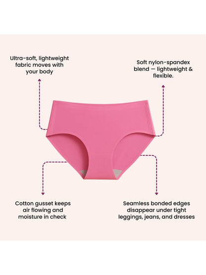 Munns & Mars Womens  Seamless Bonded Hipster Panty