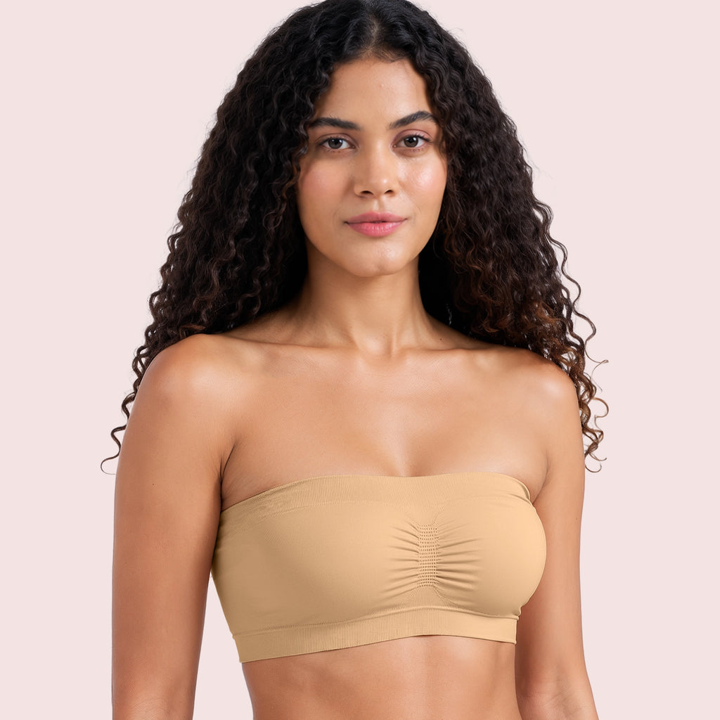Munns & Mars Womens Seamless Non-Padded Tube Bra - Pack of 2