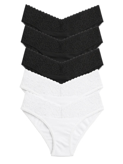 Mid Waist Bikini Panty with Lace (Pack of 5)