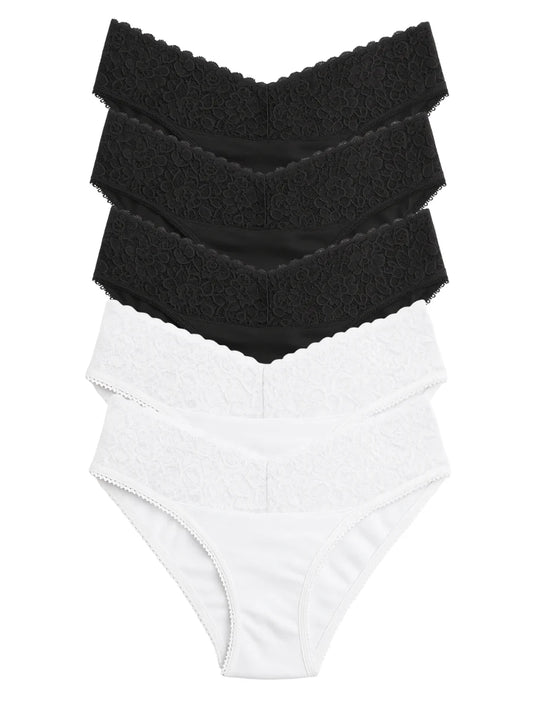 Mid Waist Bikini Panty with Lace (Pack of 5)