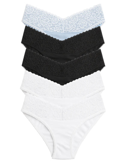Mid Waist Bikini Panty with Lace (Pack of 5)