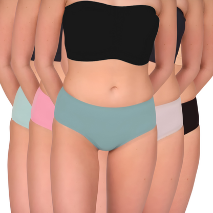Seamless Bonded Hipster Panty - Turquise, Mauve, Lilly, Grey &Black