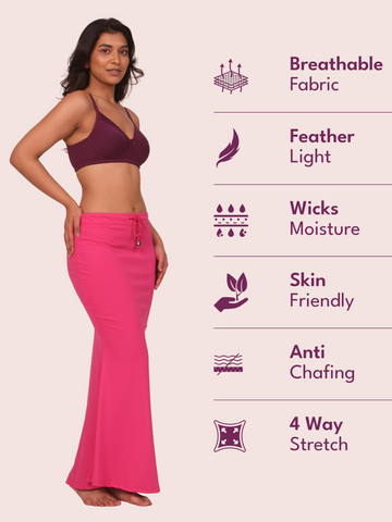 Munns & Mars Saree Shapewear Polyester Fish Cut - Pink