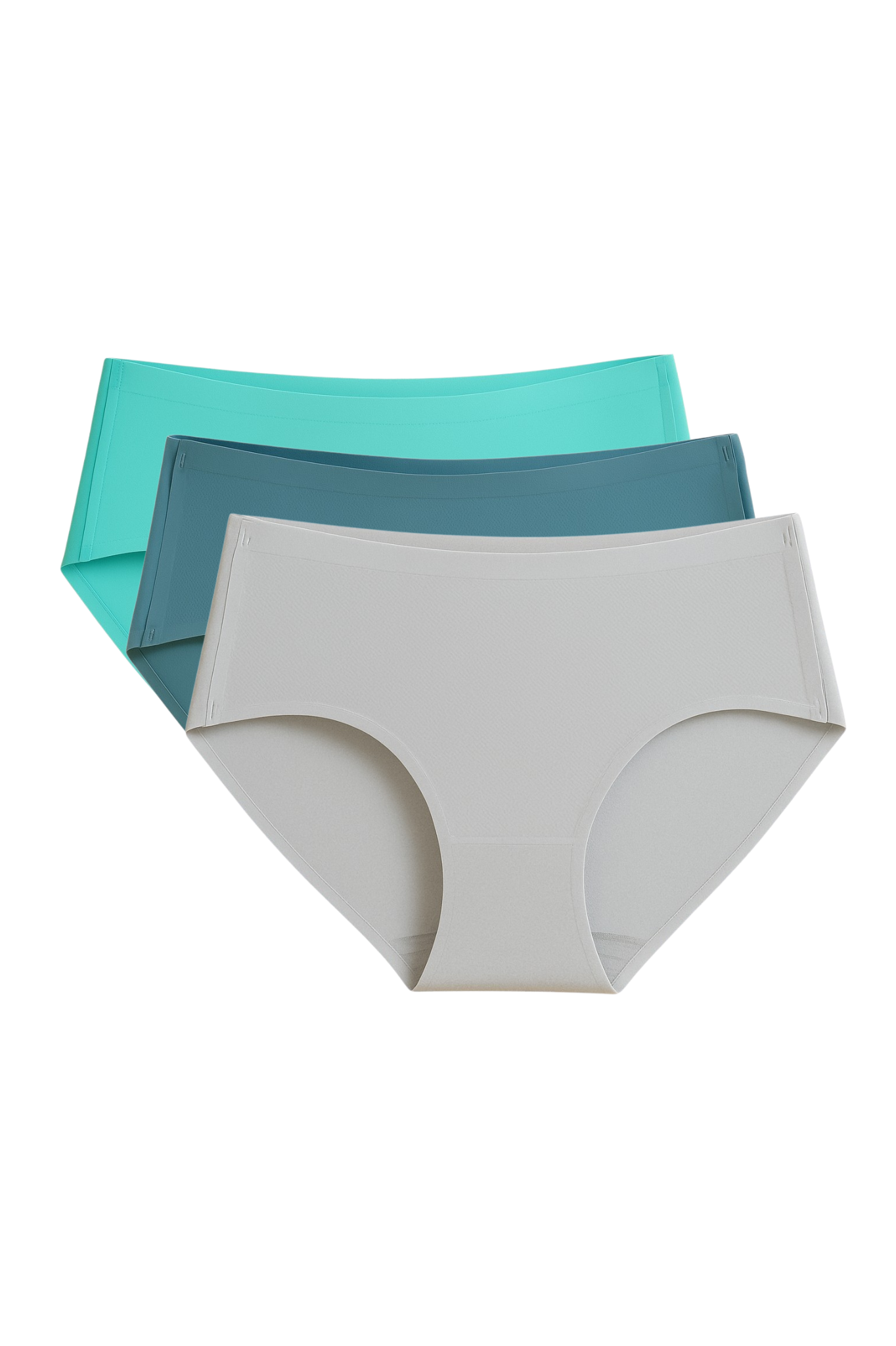 Seamless Bonded Hipster Panty - Grey, Lily Mongolia & Turquoise