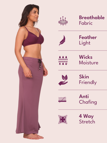 Munns & Mars Saree Shapewear Polyester Fish Cut - Wine