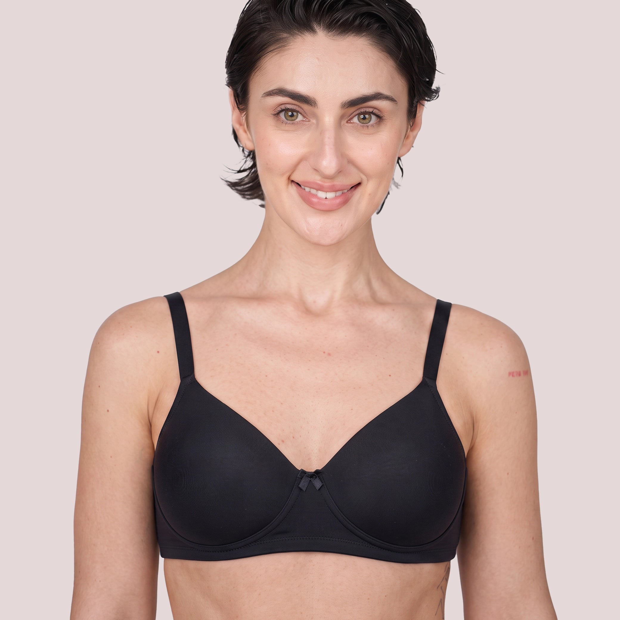 Munns & Mars Womens Cotton Lightly Padded Plain T-Shirt Bra