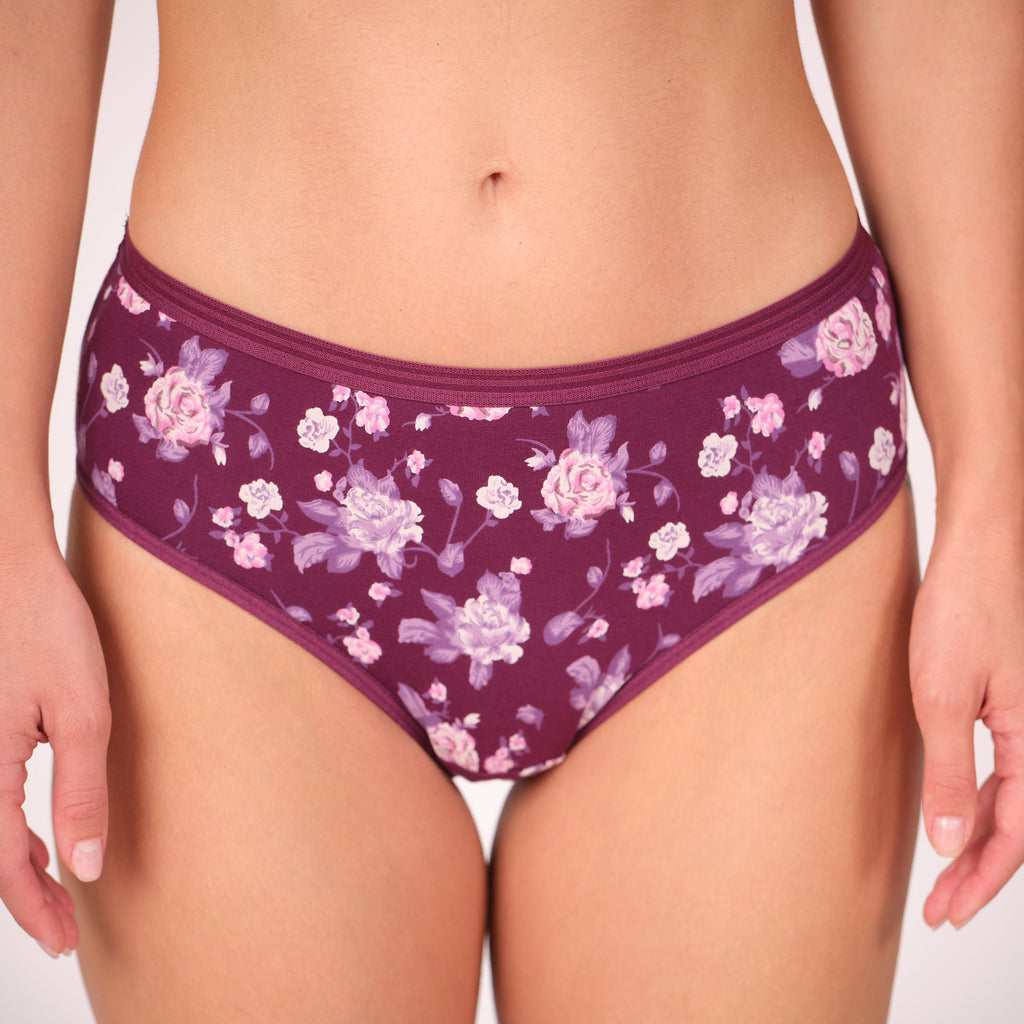 Munns & Mars Womens Cotton Printed Mid Waist Hipster Panty Pack of 3