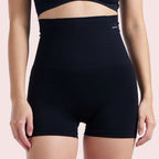 Black/Black tummy & thighs short shapewear - pack of 2, on model — Munns & Mars