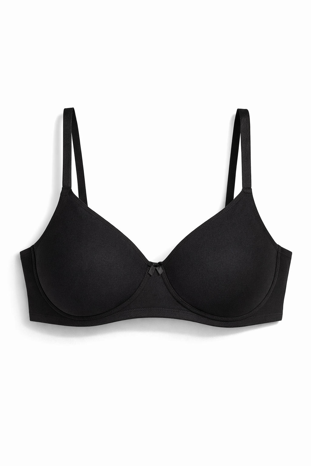 Munns & Mars Pack of 2 Cotton Lightly Padded T-Shirt Bra Beige and Black