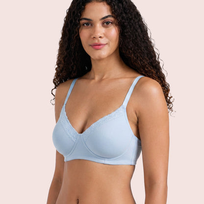 Munns & Mars Womens Cotton Lightly Padded Lace T-Shirt Bra
