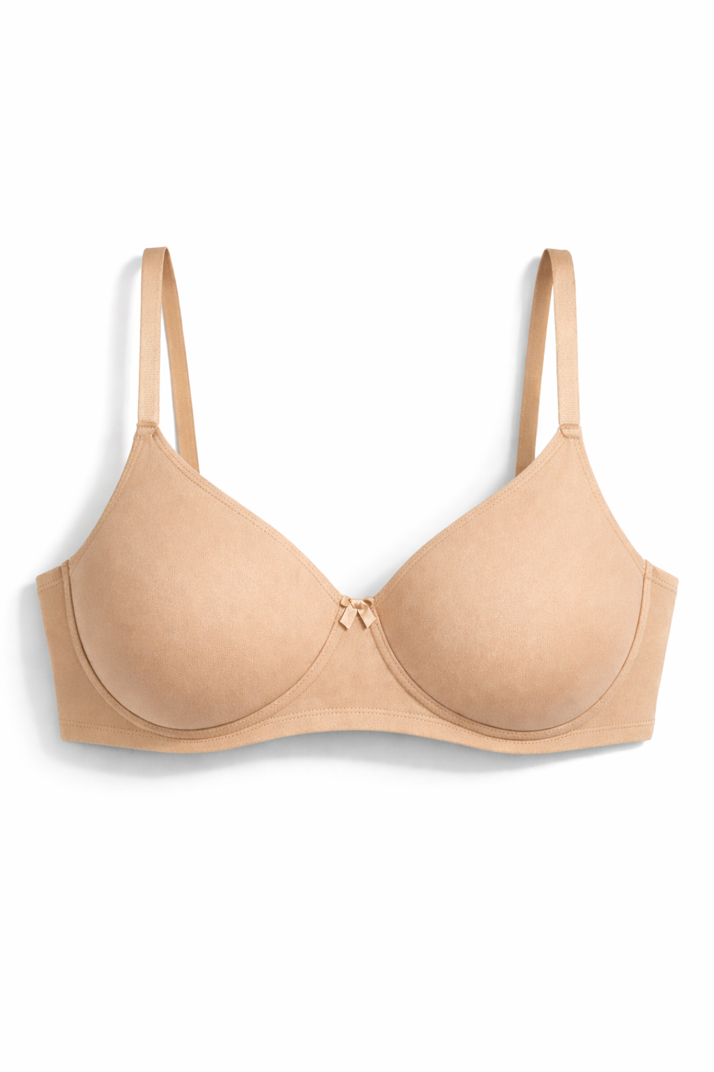 Munns & Mars Pack of 2 Cotton Lightly Padded T-Shirt Bra Beige and Black