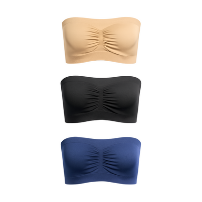 Munns & Mars Womens Seamless Non-Padded Tube Bra - Pack of 3