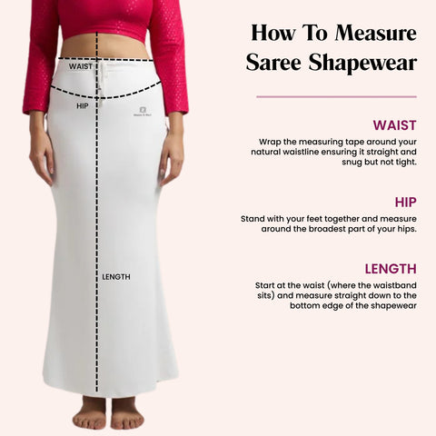 Munns & Mars Saree Shapewear Polyester Fish Cut - White