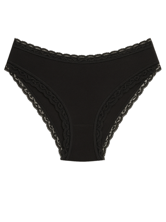 High Waist Bikini Panty - Black