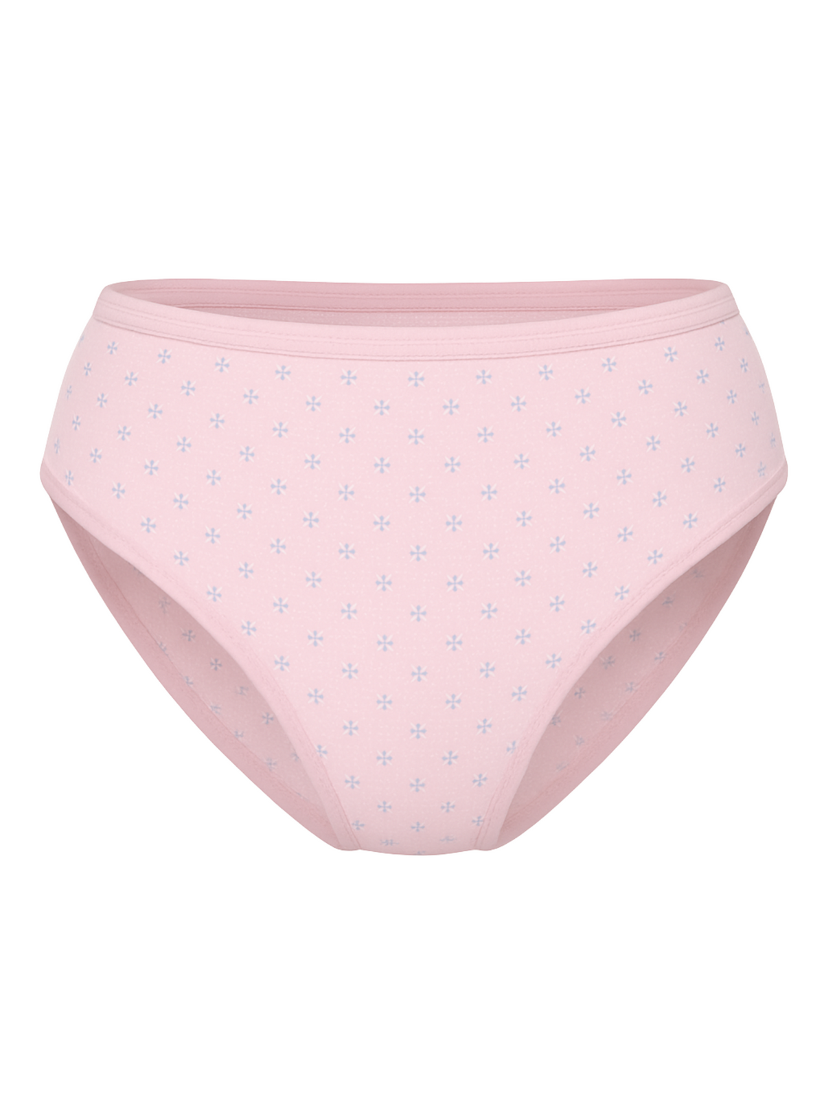 Mid Waist Hipster Panty Polka Dots Print With Outer Elastic- Baby Pink