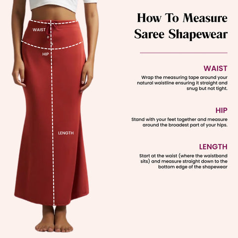 Munns & Mars Saree Shapewear Polyester Fish Cut - BrickRed