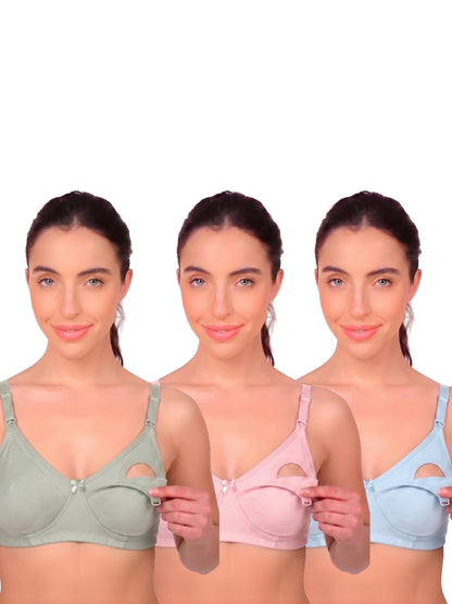 Munns & Mars Pack of 3 Womens Maternity Bra