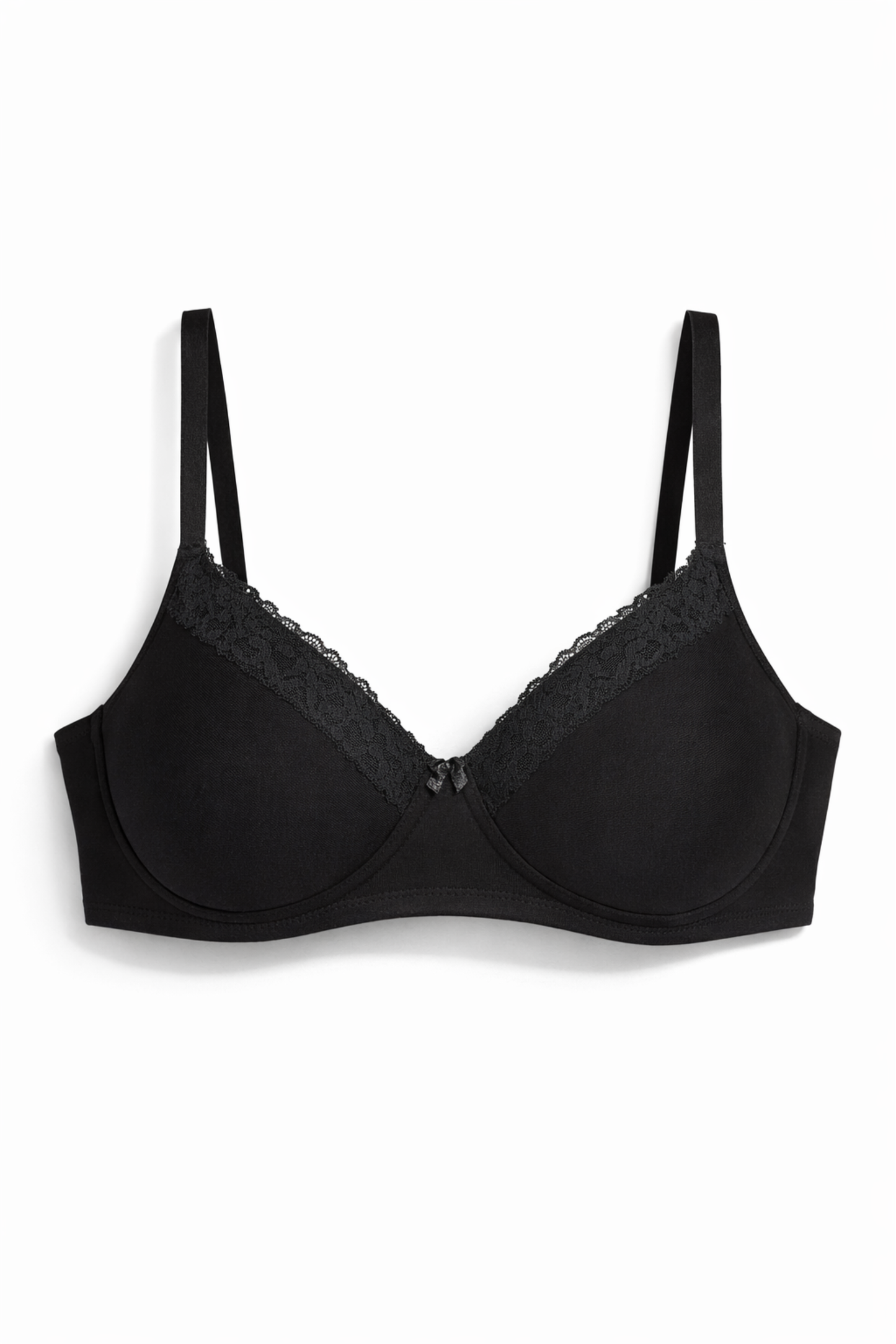 Munns & Mars Pack of 2 Cotton Lightly Padded T-Shirt Bra Dark Purple and Black