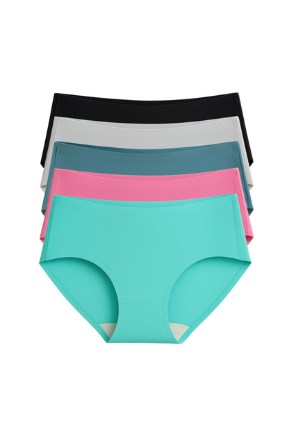 Seamless Bonded Hipster Panty - Black, Lily Mongolia, Grey, Turquoise & Mauve