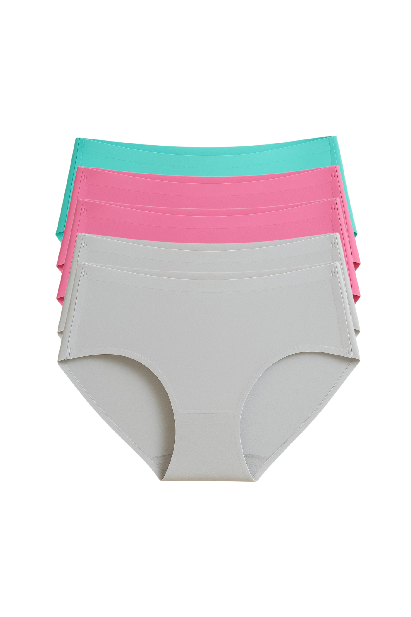 Munns & Mars Pack o 5 Seamless Bonded Hipster Panty - Grey, Grey, Mauve, Mauve, Turquoise
