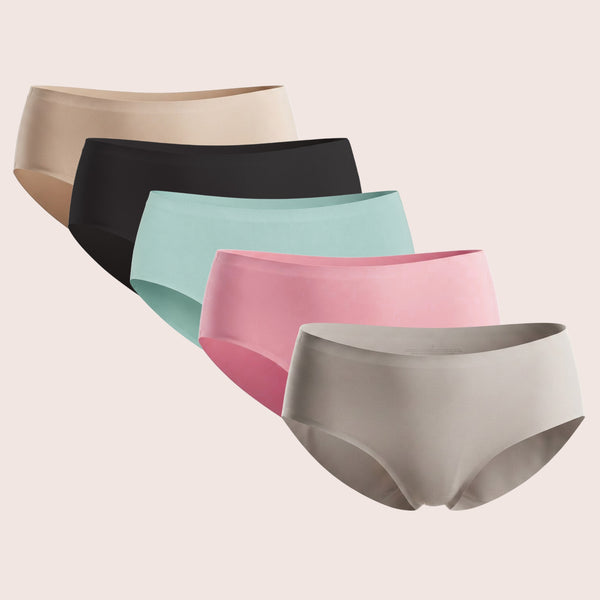 Munns & Mars Womens  Seamless Bonded Hipster Panty- Pack of 5
