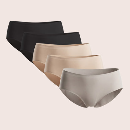 Munns & Mars Womens  Seamless Bonded Hipster Panty- Pack of 5