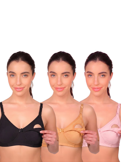 Munns & Mars Pack of 3 Womens Maternity Bra