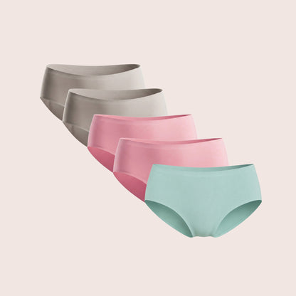 Munns & Mars Womens  Seamless Bonded Hipster Panty- Pack of 5