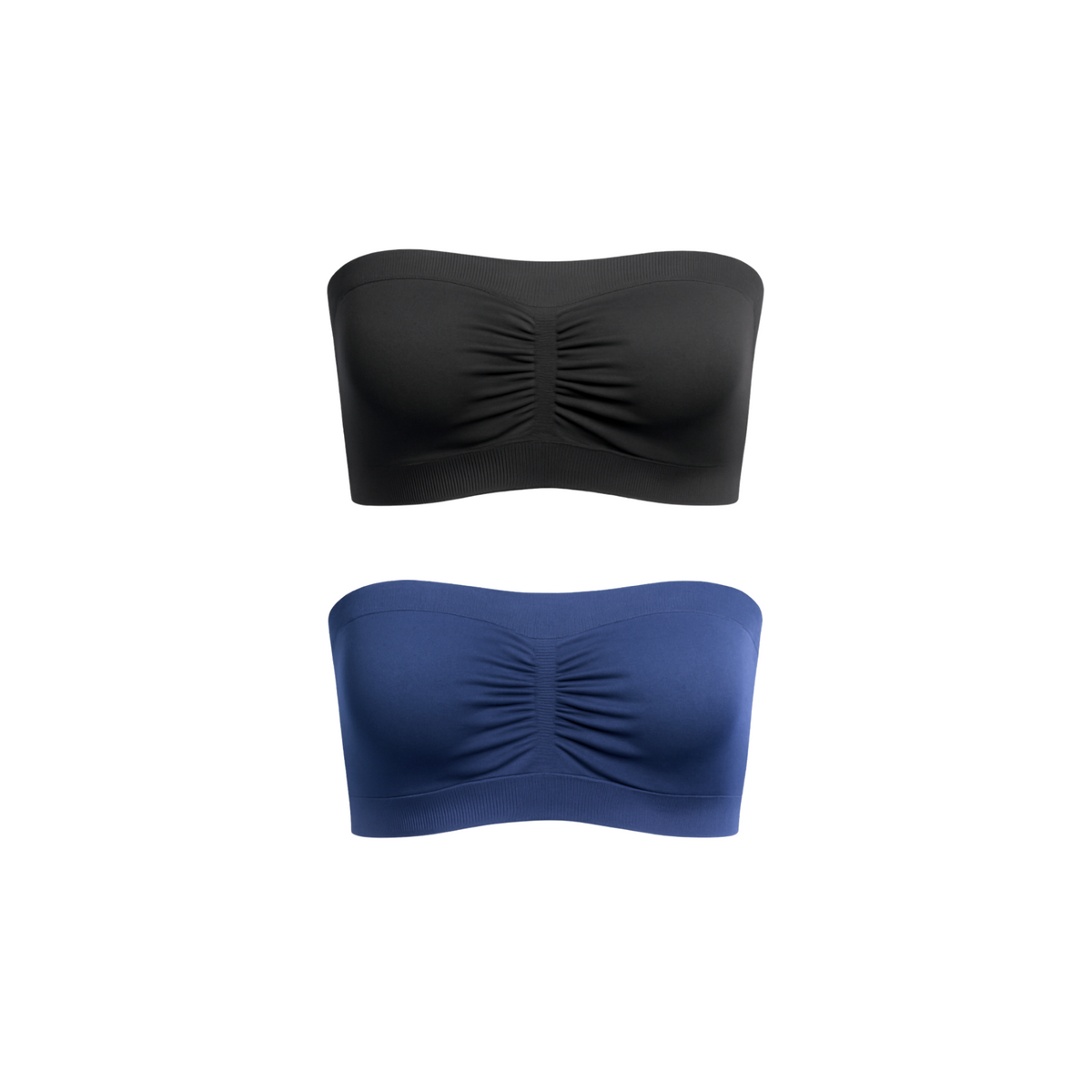 Munns & Mars Bundle of Seamless Non-Padded Tube Bra - Navy Blue & Black