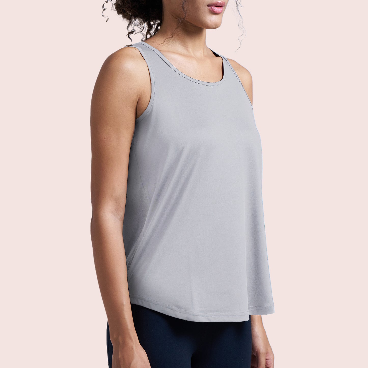 Munns & Mars Womens Activewear Boxpleated Tank Top for Women