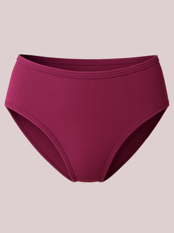 Mid Waist Hipster Panty With Outer Elastic- Dark Purple