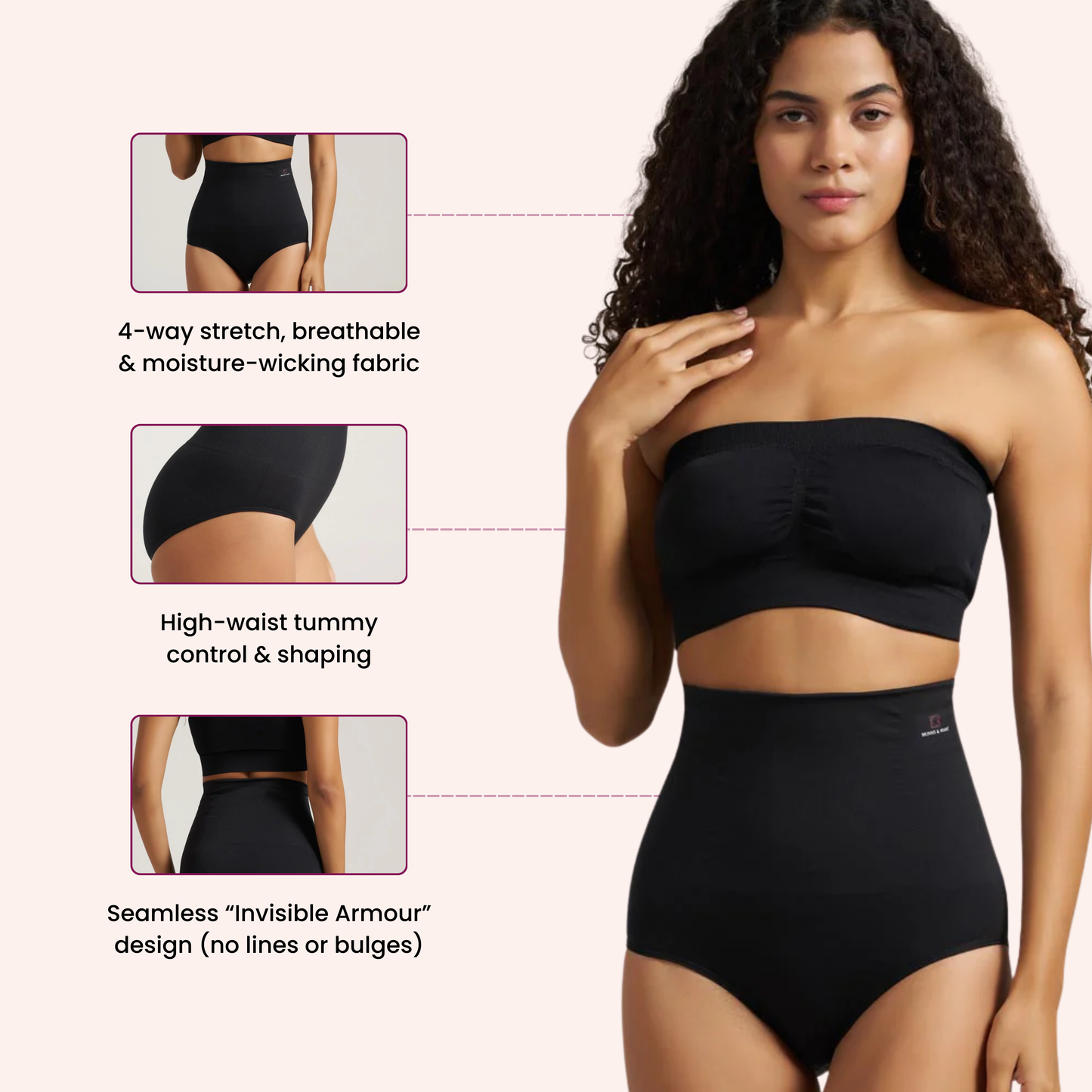 Munns & Mars Tummy Tucker Panty -  Black