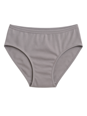 Mid Waist Hipster Panty With Outer Elastic- Grey