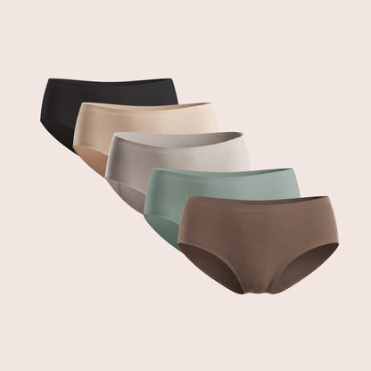 Munns & Mars Womens  Seamless Bonded Hipster Panty- Pack of 5