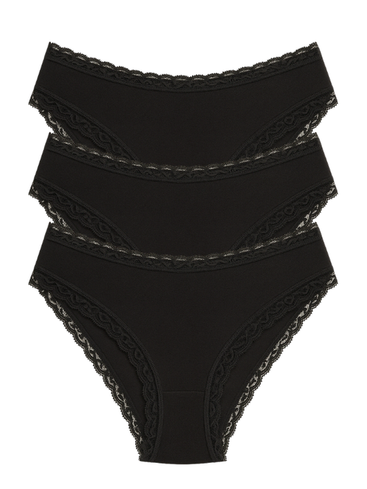 High Waist Bikini (With Lace) - Pack of 3