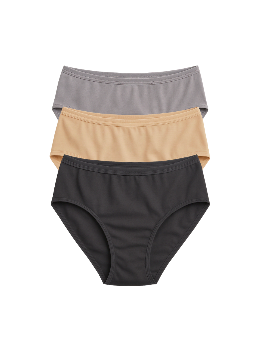 Munns & Mars Womens Cotton Mid Waist Hipster Panty Pack Of 3