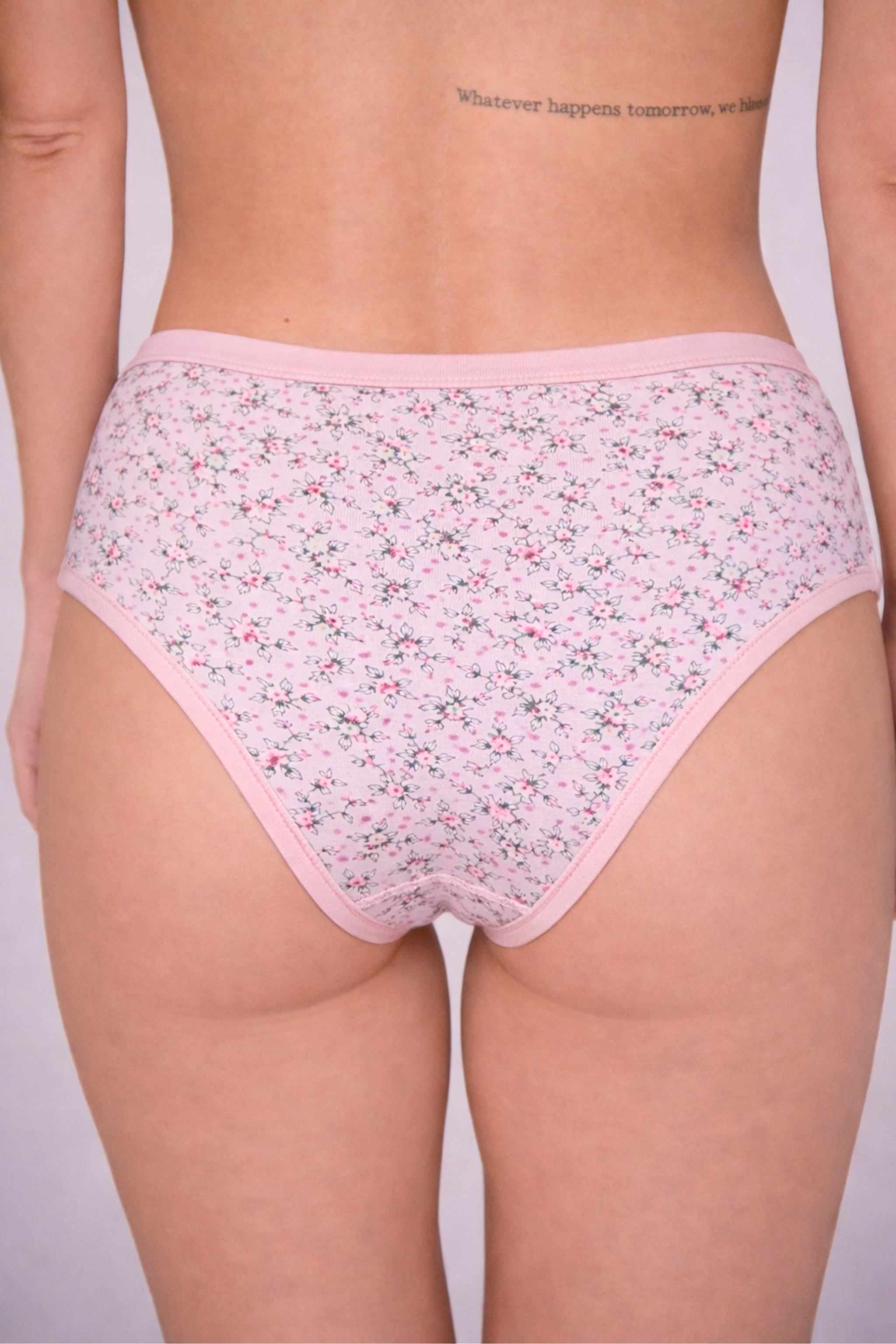 Mid Waist Hipster Panty With Outer Elastic Bundle Of 3 (Printed: Pink|Brown|Peach)