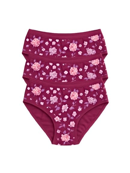 Mid Waist Cotton Hipster Panties (Pack of 3)