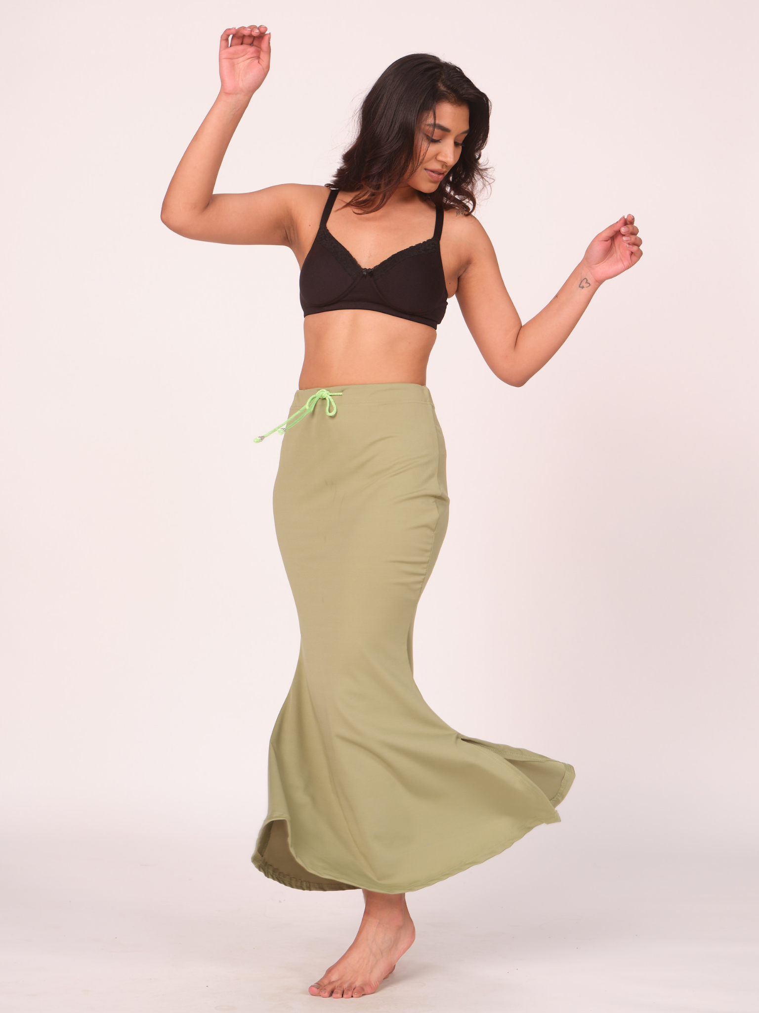 Munns & Mars Saree Shapewear Polyester Fish Cut - Mehndi