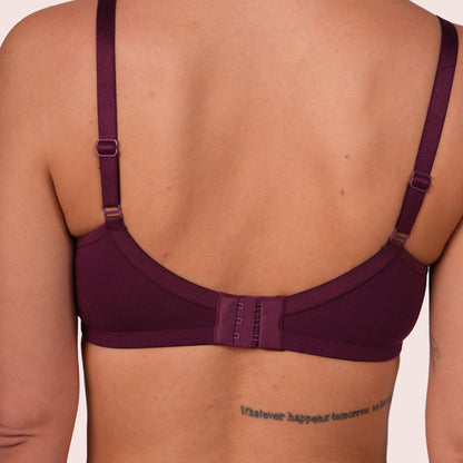 Munns & Mars Womens Cotton Lightly Padded Lace T-Shirt Bra