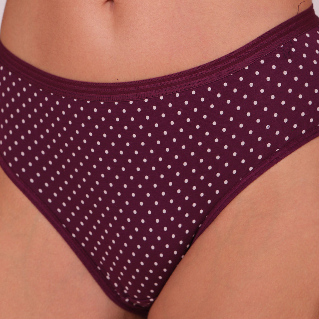 Munns & Mars Womens Cotton Printed Mid Waist Hipster Panty Pack of 3