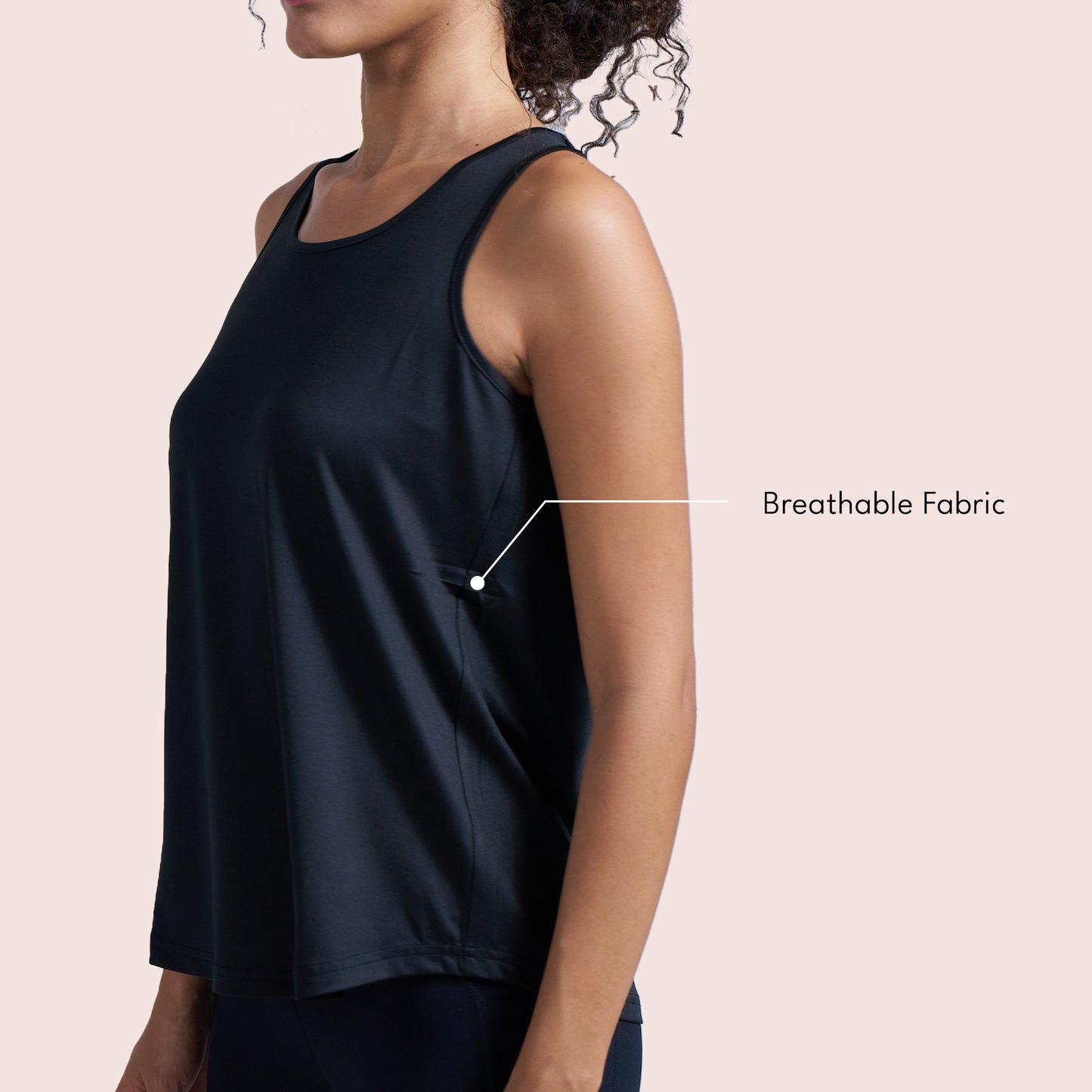 Munns & Mars Womens Activewear Boxpleated Tank Top for Women