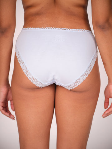 Mid Waist Bikini Bundle Of 5 - ( Black, 2 Sky Blue & 2 White)