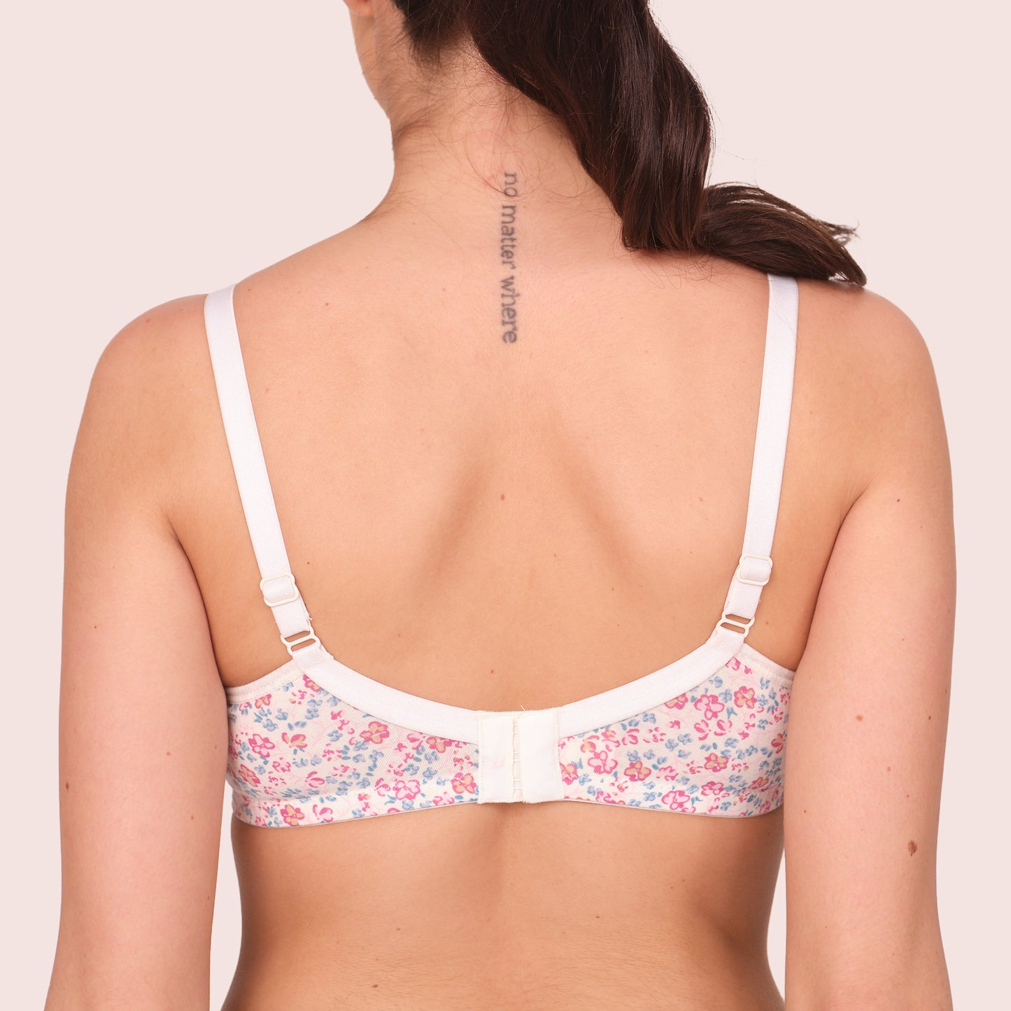 Munns & Mars Womens Cotton Lightly Padded Lace T-Shirt Bra