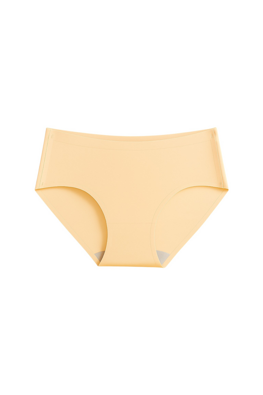 Beige high-waisted underwear on a white background