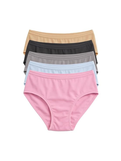 Women’s Cotton Hipster Panties – Mid Waist ( pack of 5 )