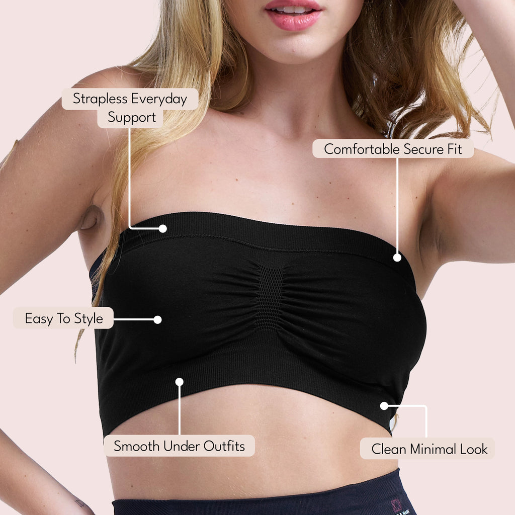 Munns & Mars Womens Seamless Non-Padded Tube Bra - Pack of 2